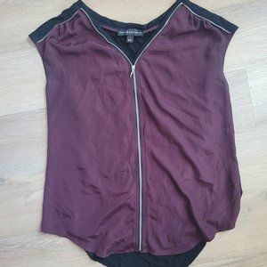 Rock & Republic Small Iridescent Maroon Zipper Shirt